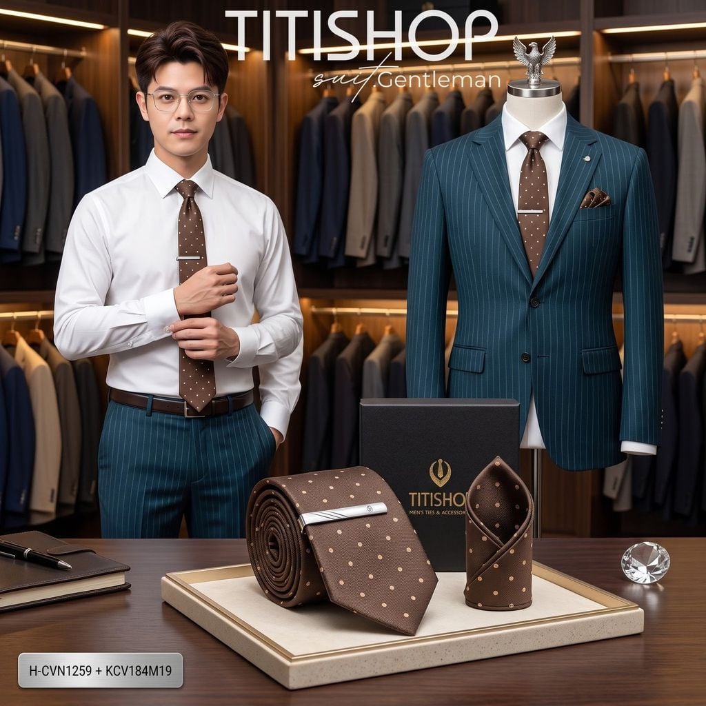 Bộ 3 Món Cavat + Khăn Cài & Kẹp Cavat TITISHOP - 007