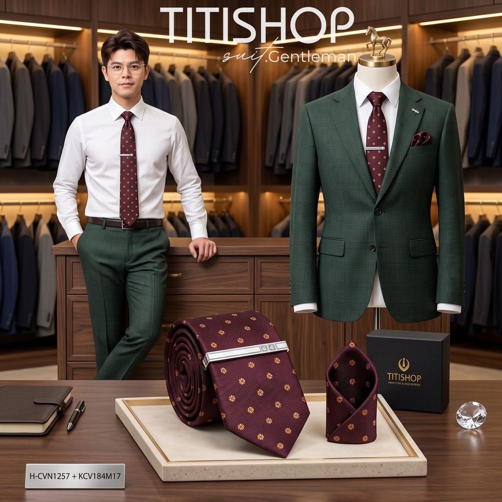 Bộ 3 Món Cavat + Khăn Cài & Kẹp Cavat TITISHOP - 009