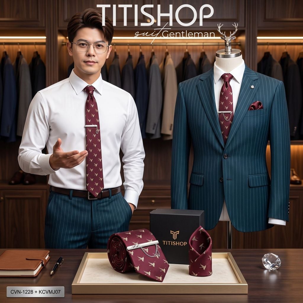 Bộ 3 Món Cavat + Khăn Cài & Kẹp Cavat TITISHOP - 051