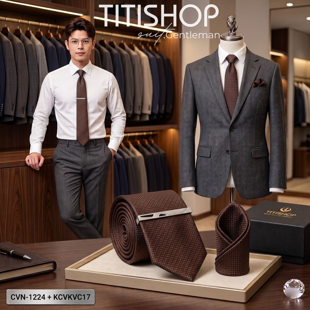 Bộ 3 Món Cavat + Khăn Cài & Kẹp Cavat TITISHOP - 057