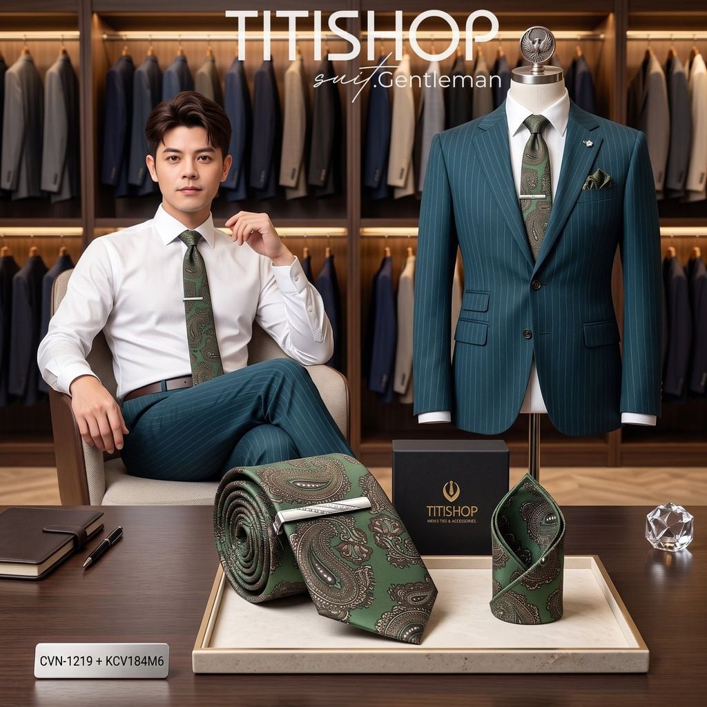 Bộ 3 Món Cavat + Khăn Cài & Kẹp Cavat TITISHOP - 061