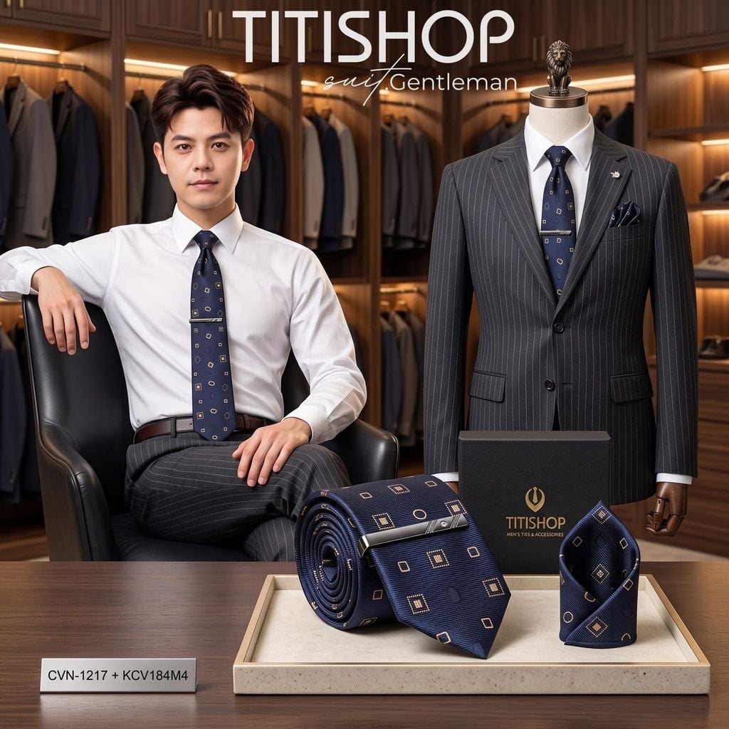 Bộ 3 Món Cavat + Khăn Cài & Kẹp Cavat TITISHOP - 063