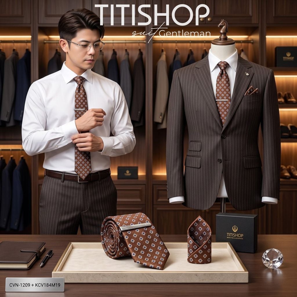 Bộ 3 Món Cavat + Khăn Cài & Kẹp Cavat TITISHOP - 067