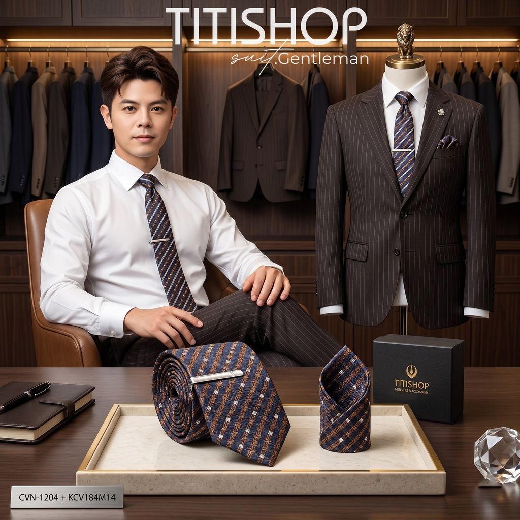 Bộ 3 Món Cavat + Khăn Cài & Kẹp Cavat TITISHOP - 071