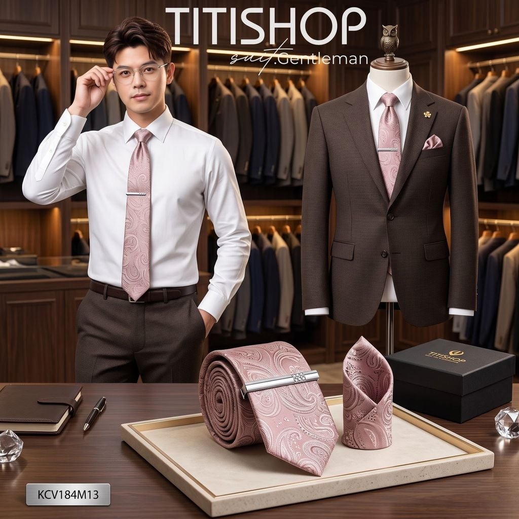 Bộ 3 Món Cavat + Khăn Cài & Kẹp Cavat TITISHOP - 072