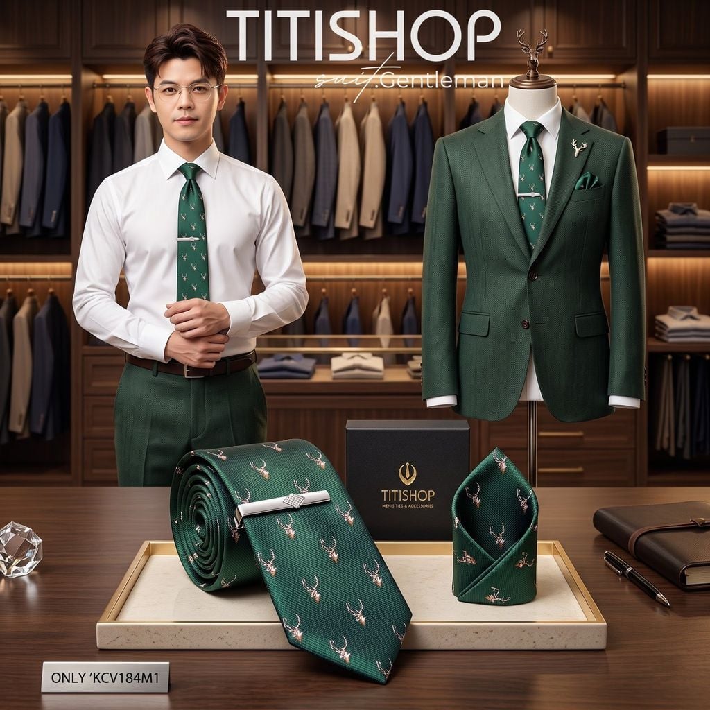 Bộ 3 Món Cavat + Khăn Cài & Kẹp Cavat TITISHOP - 075