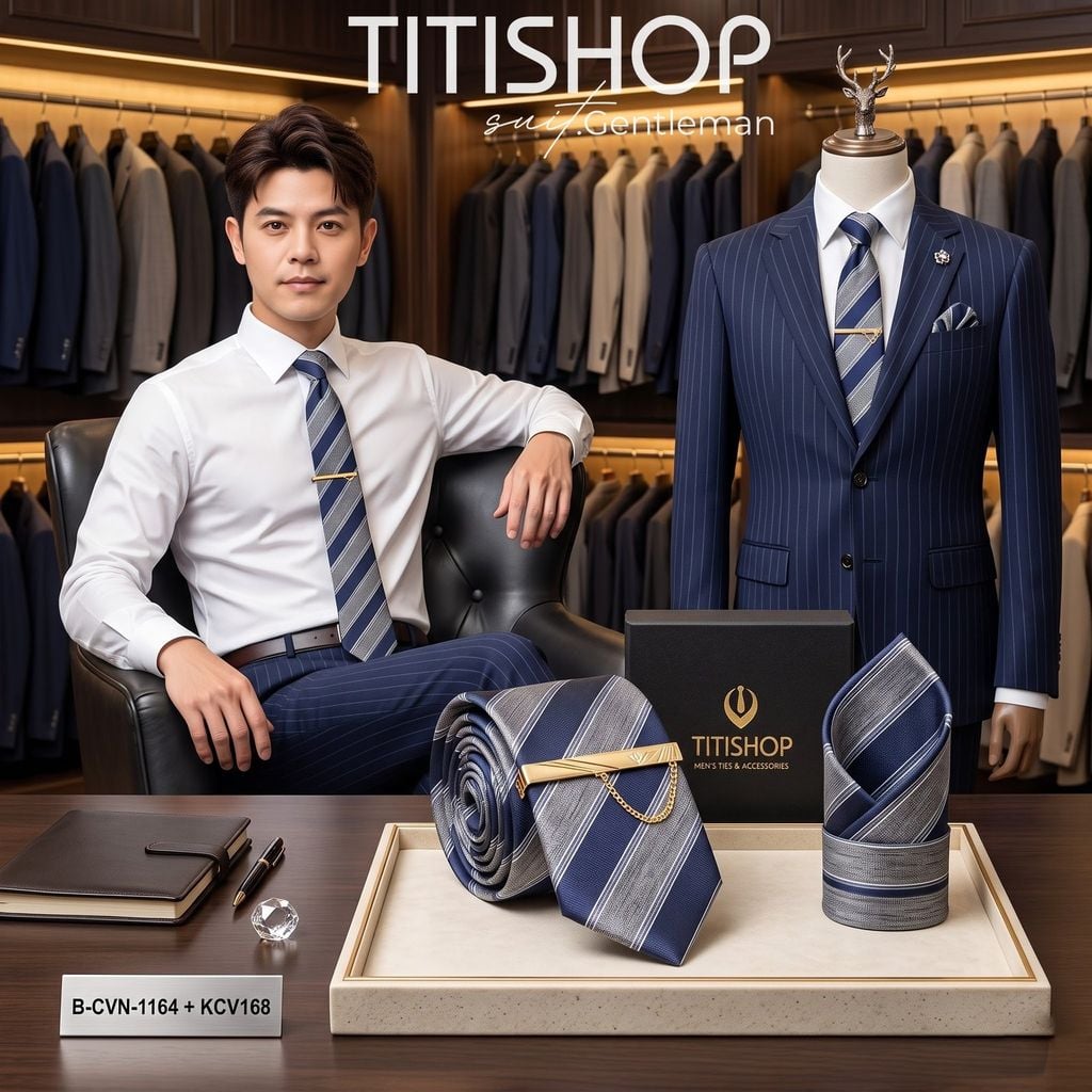 Bộ 3 Món Cavat + Khăn Cài & Kẹp Cavat TITISHOP - 088