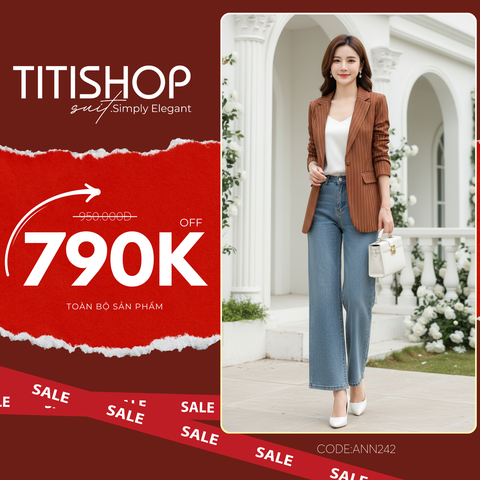 Aó vest Blazer nữ Titishop ANN242