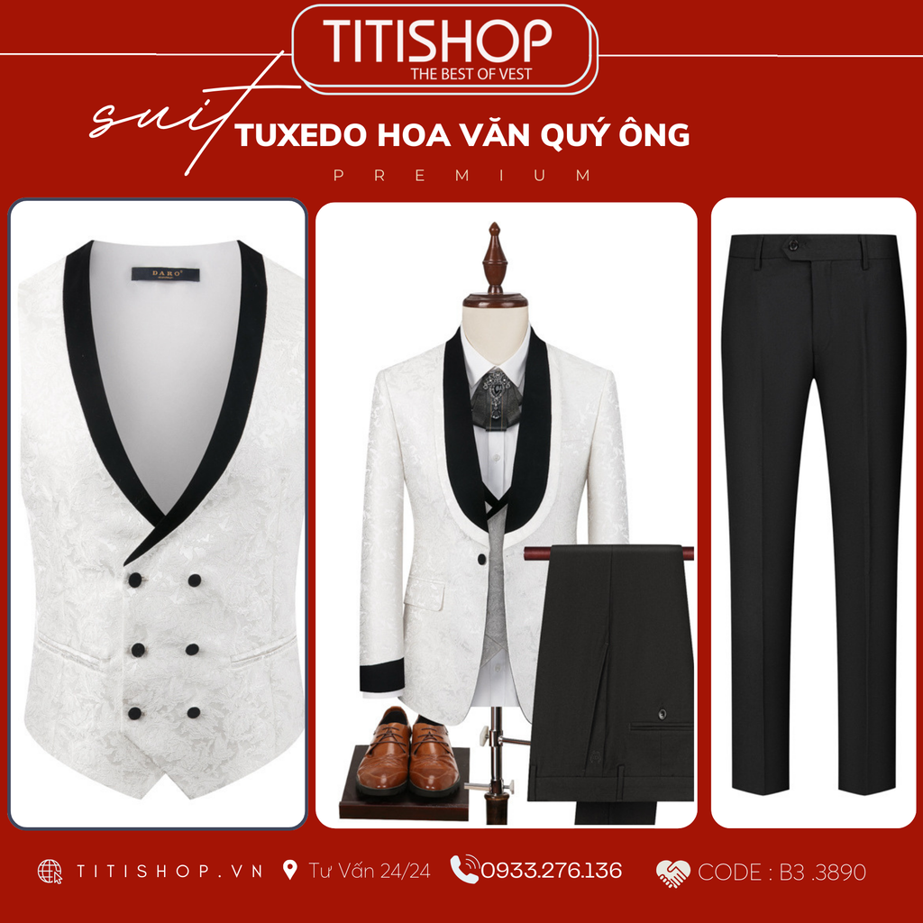 Suit TUXEDO Hoa Văn Quý Ông Luxury