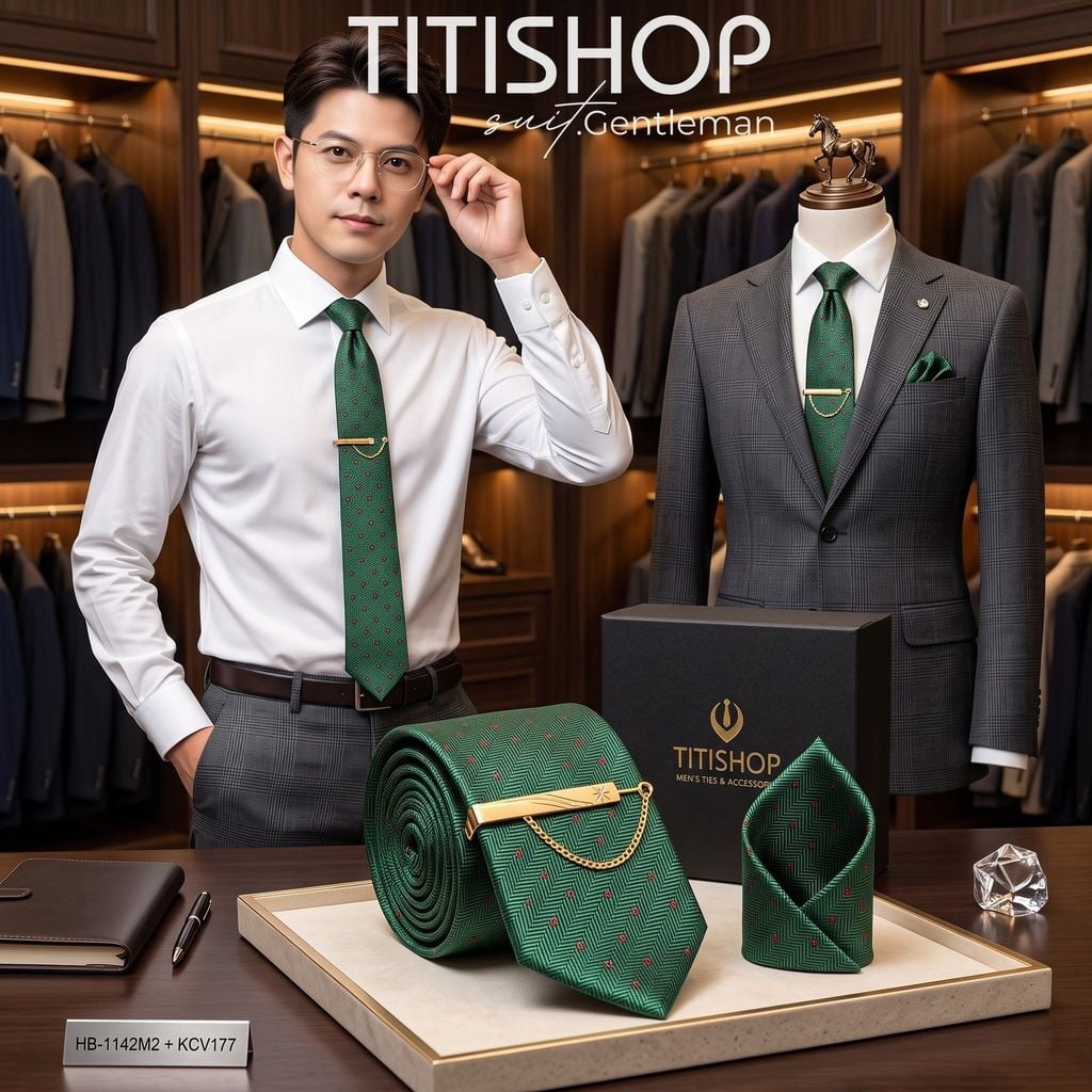 Bộ 3 Món Cavat + Khăn Cài & Kẹp Cavat TITISHOP - 101
