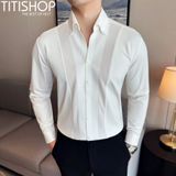 Áo Sơ Mi Qúy ông TITISHOP Xếp Ly Premium