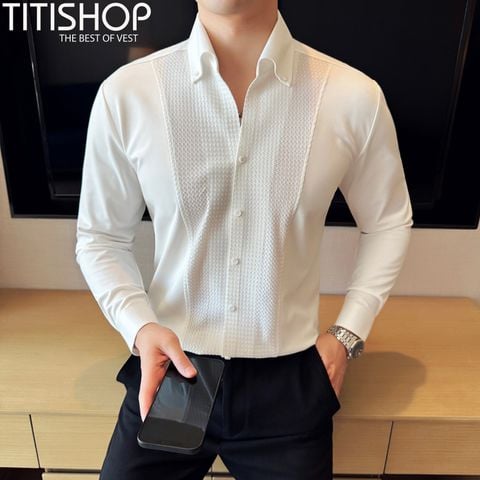 Áo Sơ Mi Qúy ông TITISHOP Xếp Ly Premium