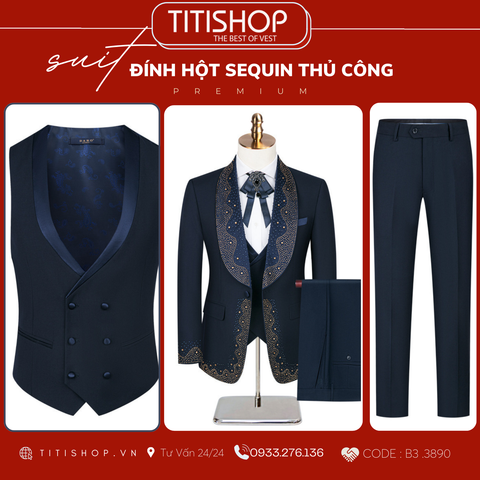 Suit TUXEDO Đính Hột Thủ Công Luxury