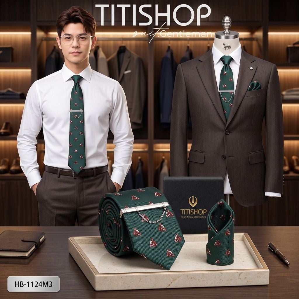 Bộ 3 Món Cavat + Khăn Cài & Kẹp Cavat TITISHOP - 120