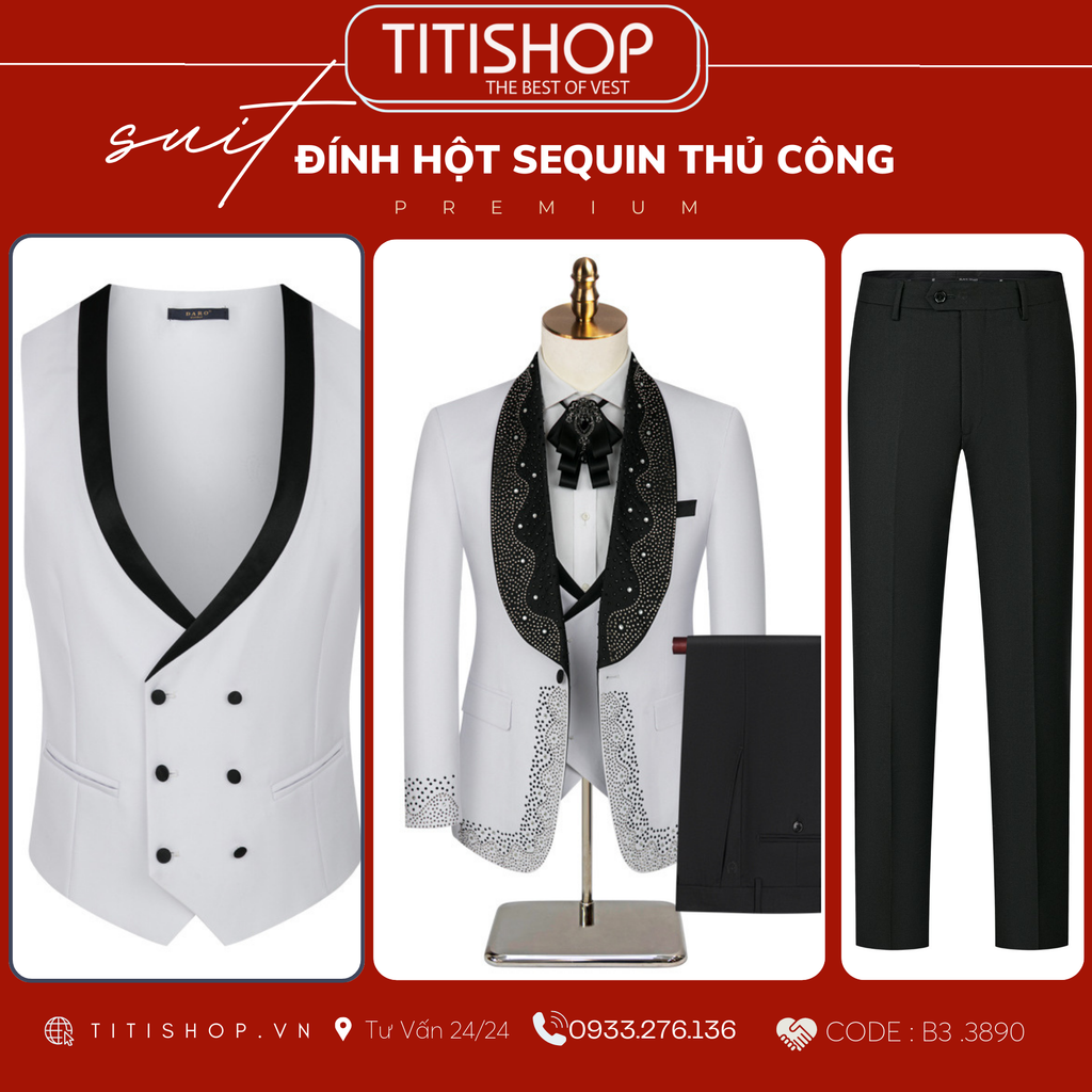 Suit TUXEDO Đính Hột Thủ Công Luxury