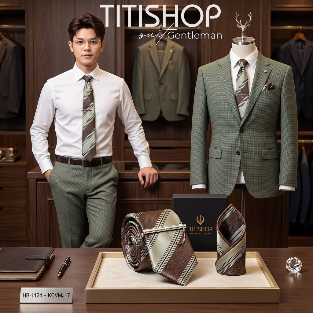 Bộ 3 Món Cavat + Khăn Cài & Kẹp Cavat TITISHOP - 123