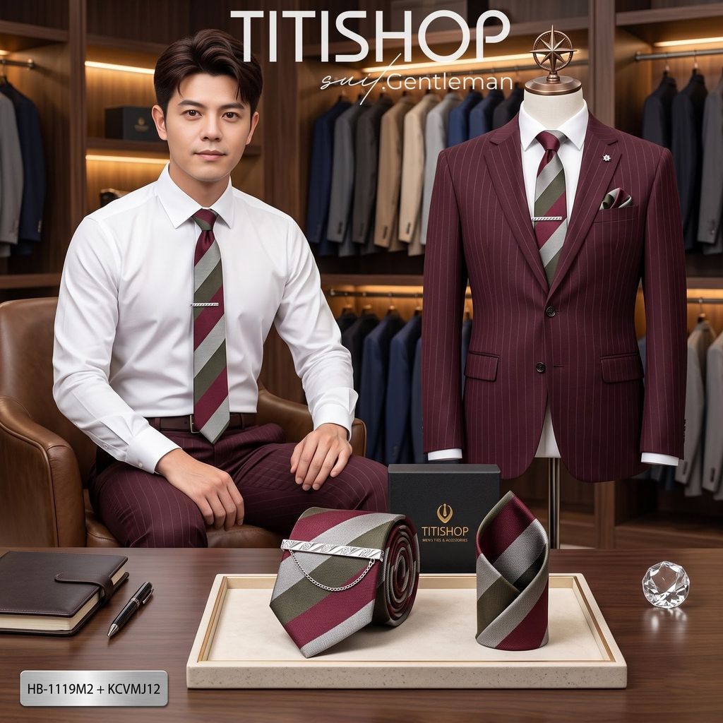 Bộ 3 Món Cavat + Khăn Cài & Kẹp Cavat TITISHOP - 128