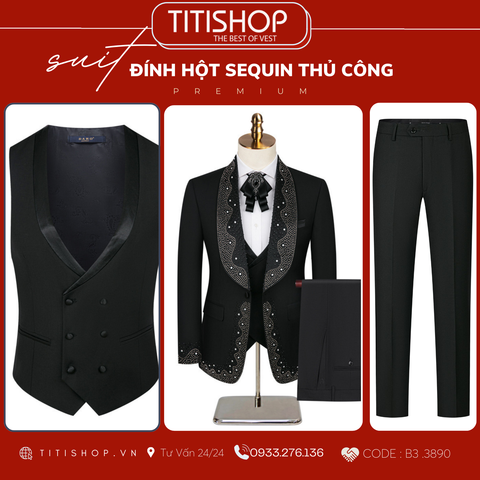 Suit TUXEDO Đính Hột Thủ Công Luxury
