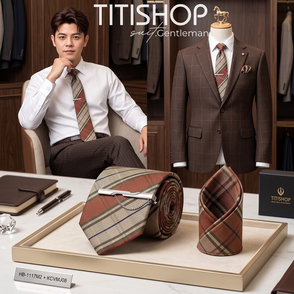 Bộ 3 Món Cavat + Khăn Cài & Kẹp Cavat TITISHOP - 133