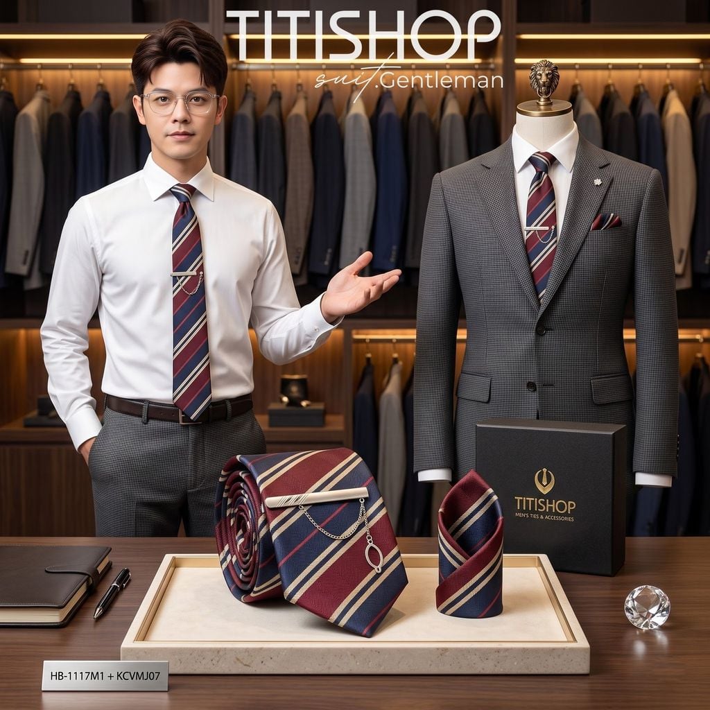 Bộ 3 Món Cavat + Khăn Cài & Kẹp Cavat TITISHOP - 134