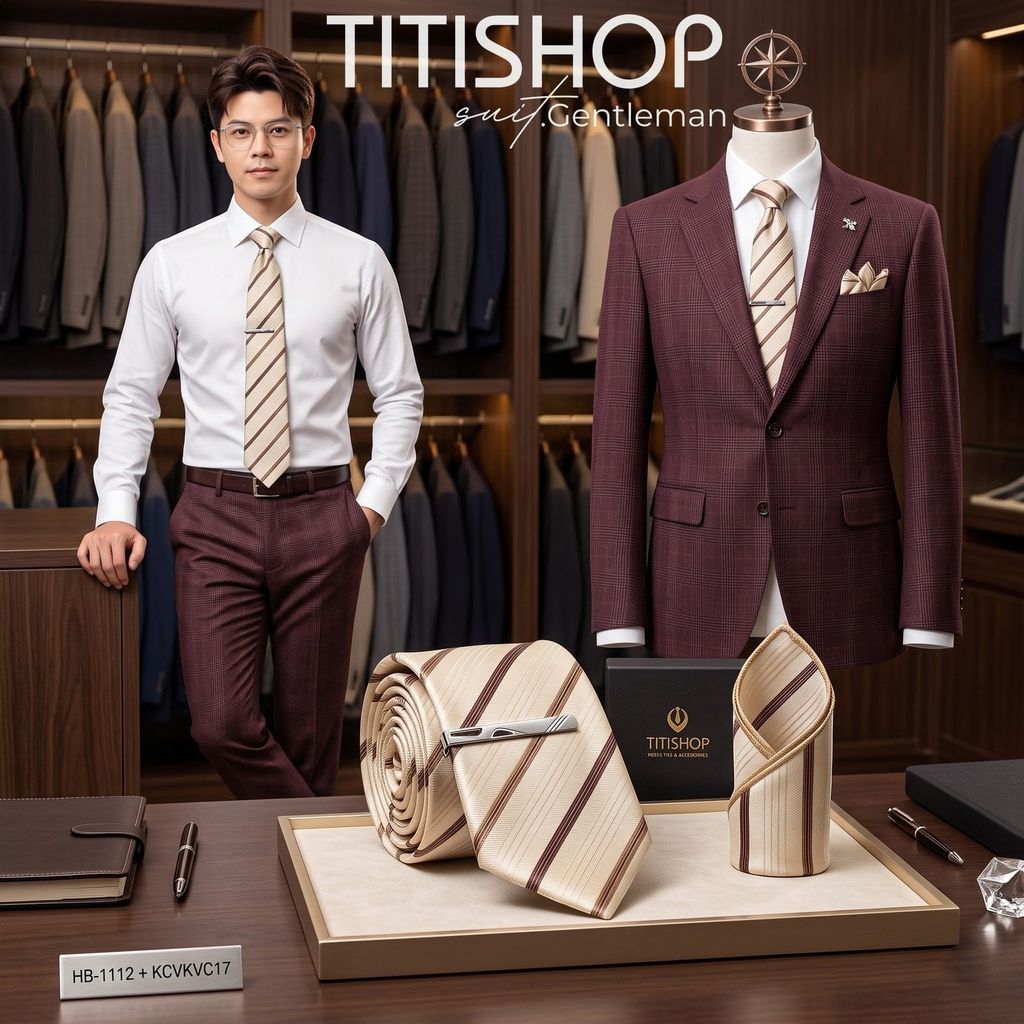 Bộ 3 Món Cavat + Khăn Cài & Kẹp Cavat TITISHOP - 140