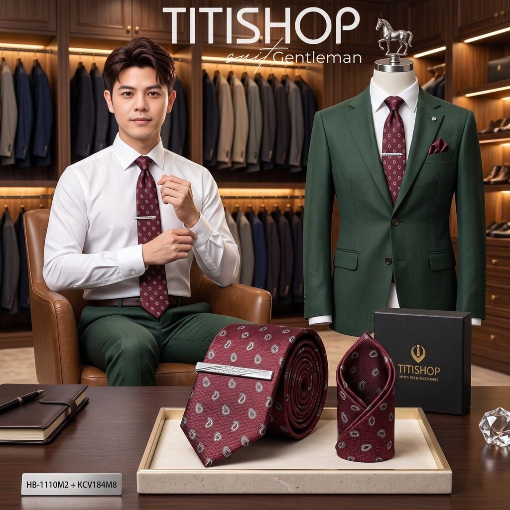 Bộ 3 Món Cavat + Khăn Cài & Kẹp Cavat TITISHOP - 142
