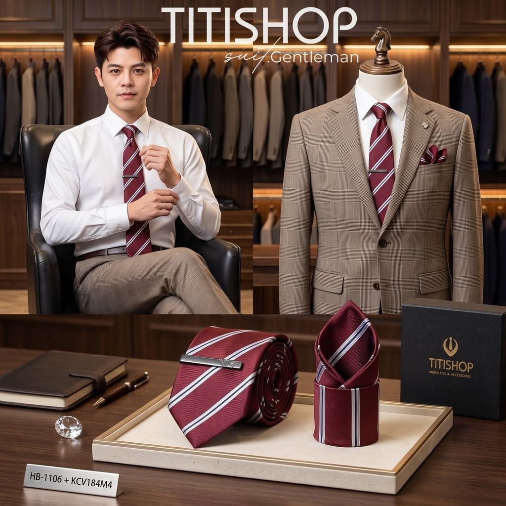 Bộ 3 Món Cavat + Khăn Cài & Kẹp Cavat TITISHOP - 146