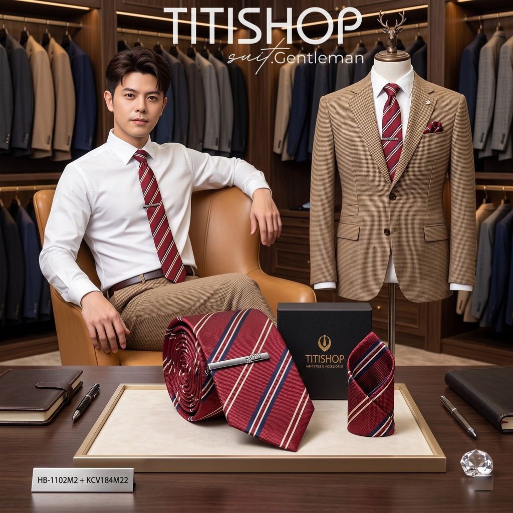 Bộ 3 Món Cavat + Khăn Cài & Kẹp Cavat TITISHOP - 150