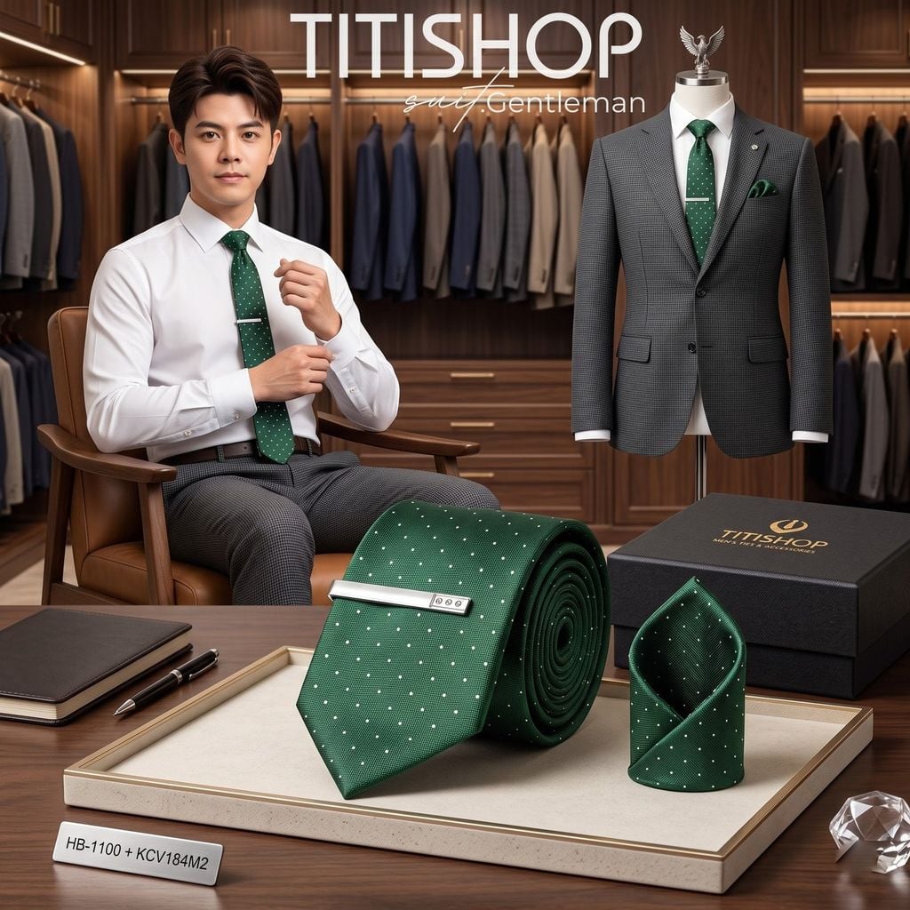 Bộ 3 Món Cavat + Khăn Cài & Kẹp Cavat TITISHOP - 152