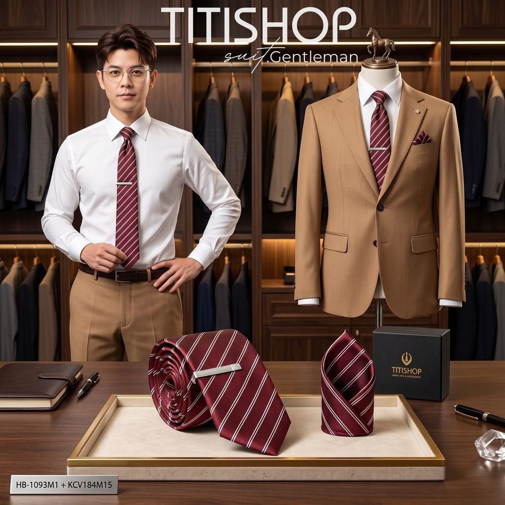 Bộ 3 Món Cavat + Khăn Cài & Kẹp Cavat TITISHOP - 157