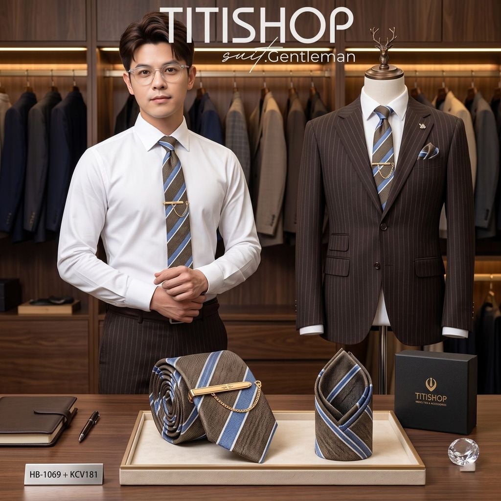 Bộ 3 Món Cavat + Khăn Cài & Kẹp Cavat TITISHOP - 163