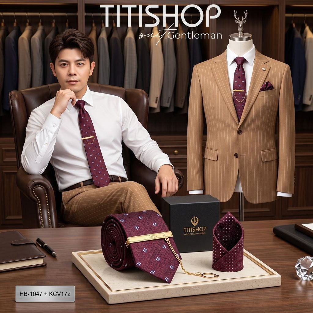 Bộ 3 Món Cavat + Khăn Cài & Kẹp Cavat TITISHOP - 172