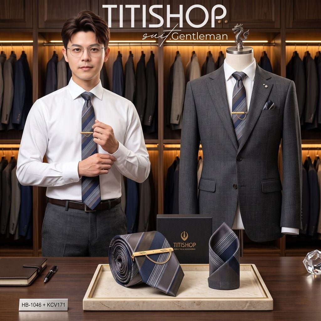 Bộ 3 Món Cavat + Khăn Cài & Kẹp Cavat TITISHOP - 173