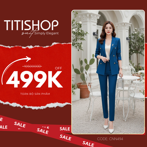 Áo vest nữ Titishop CNN494 Xanh coban