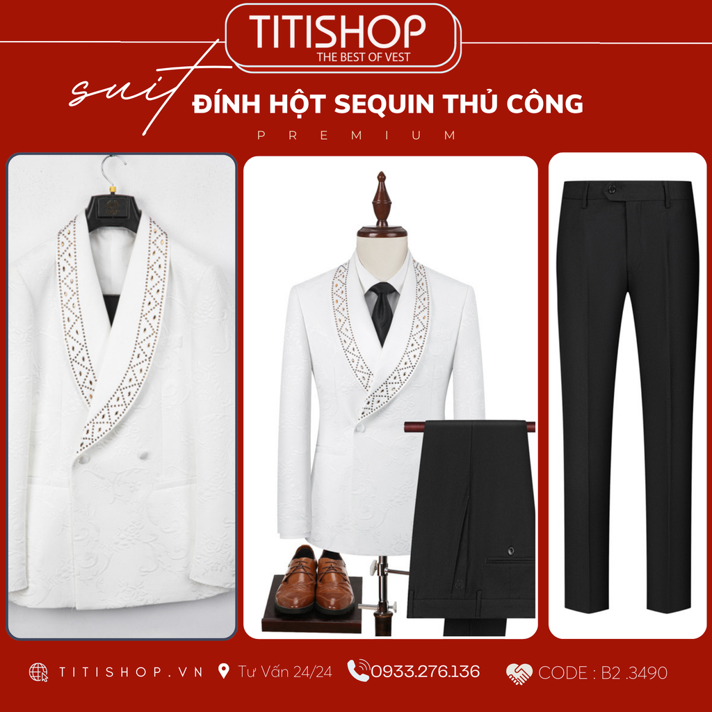 Suit TUXEDO Đính Hột Thủ Công Luxury