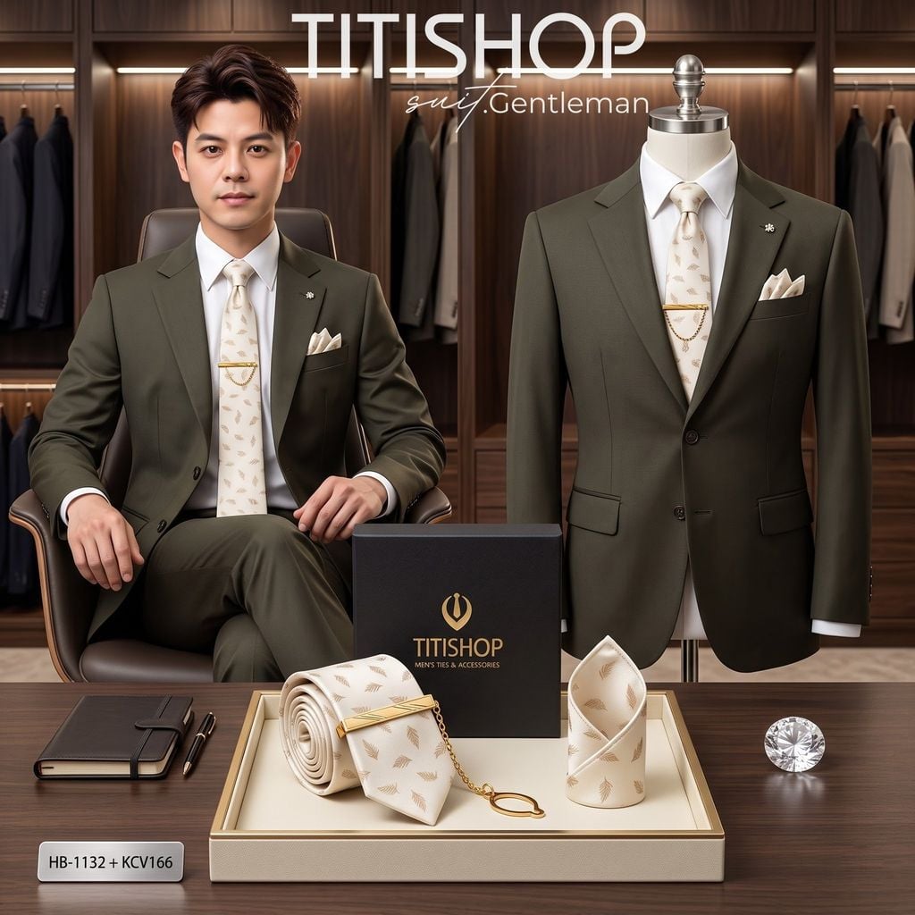 Bộ 3 Món Cavat + Khăn Cài & Kẹp Cavat TITISHOP - 189