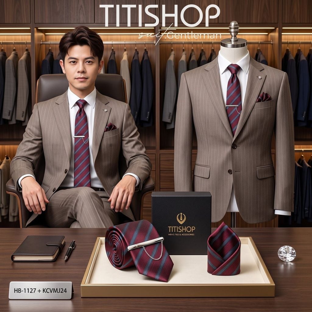 Bộ 3 Món Cavat + Khăn Cài & Kẹp Cavat TITISHOP - 194