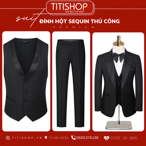 Suit TUXEDO Đính Hột Thủ Công Luxury