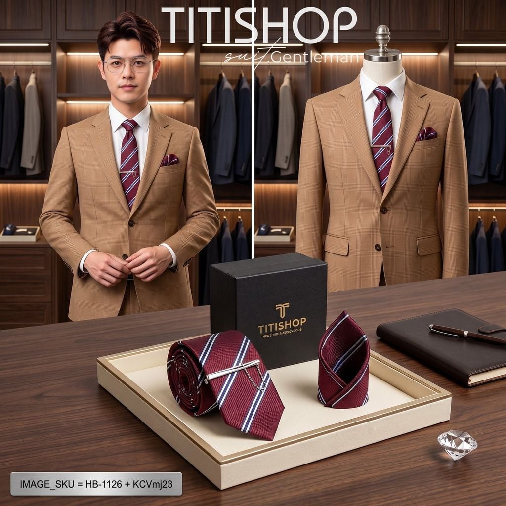 Bộ 3 Món Cavat + Khăn Cài & Kẹp Cavat TITISHOP - 195