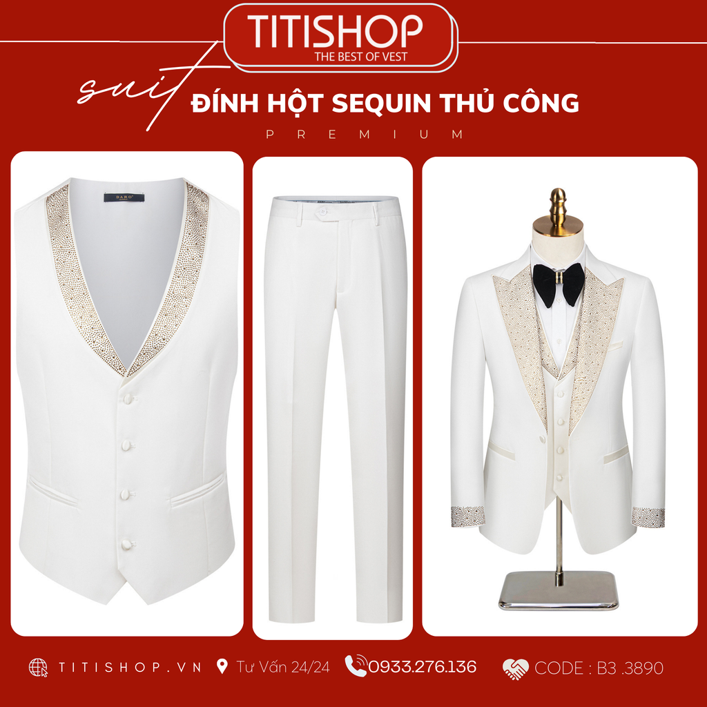 Suit TUXEDO Đính Hột Thủ Công Luxury