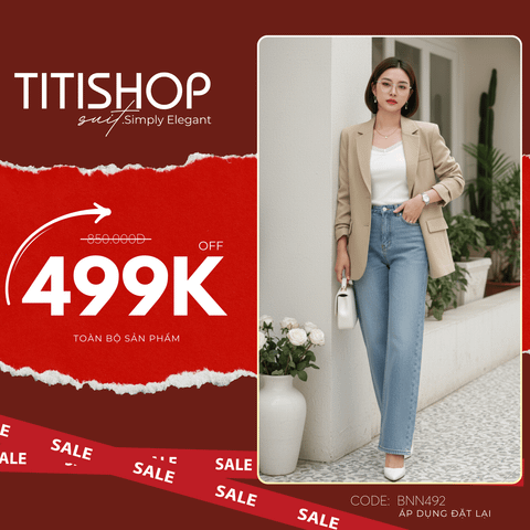 Áo Blazer Nữ Titishop BNN492 Kem