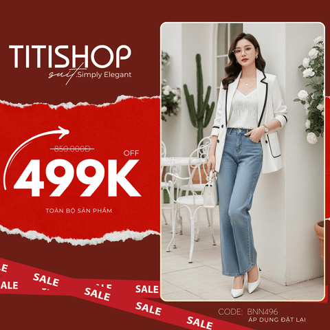 Áo Blazer Nữ Titishop BNN496 Trắng