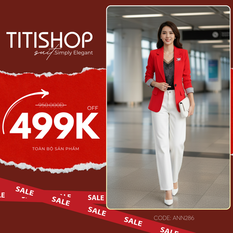 Áo vest Blazer nữ Titishop ANN286 Luxury