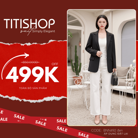 Áo Blazer Nữ Titishop BNN492 Kem