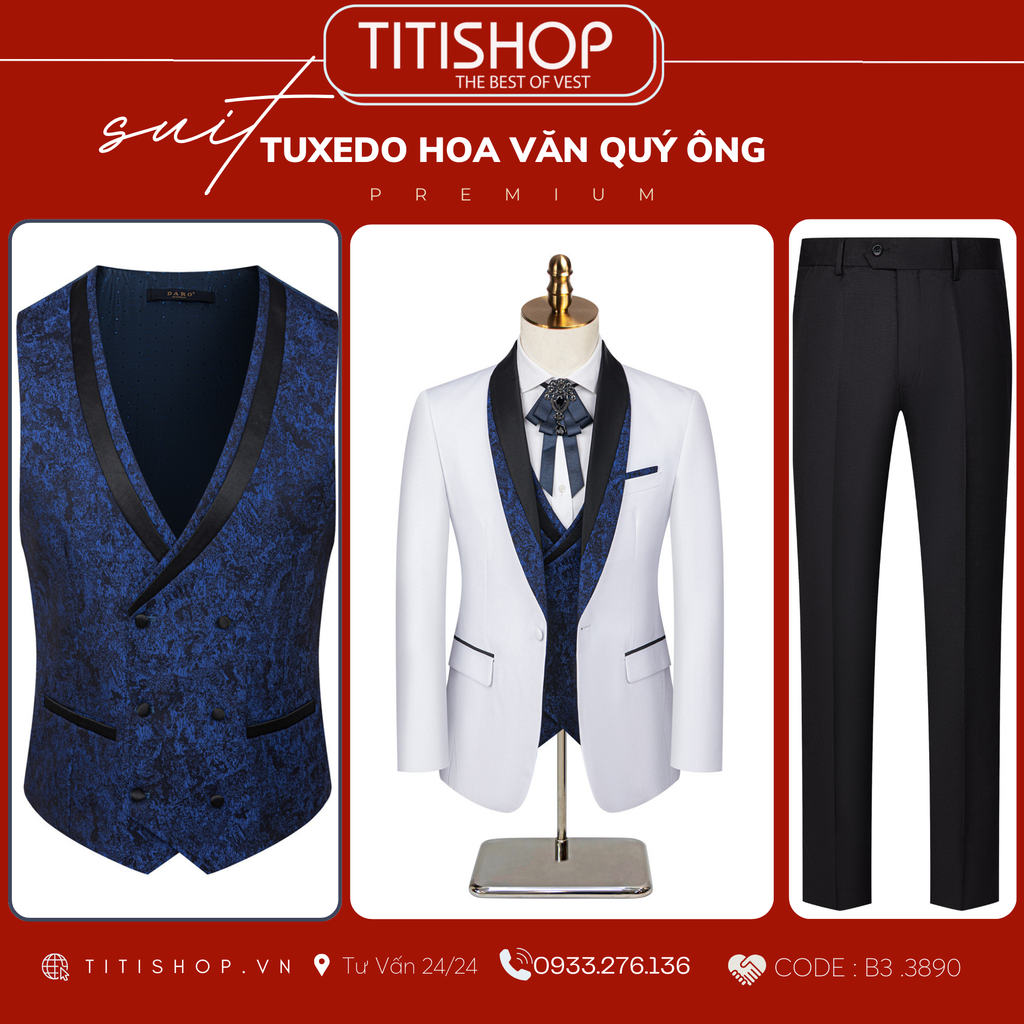 Suit TUXEDO Hoa Văn Luxury