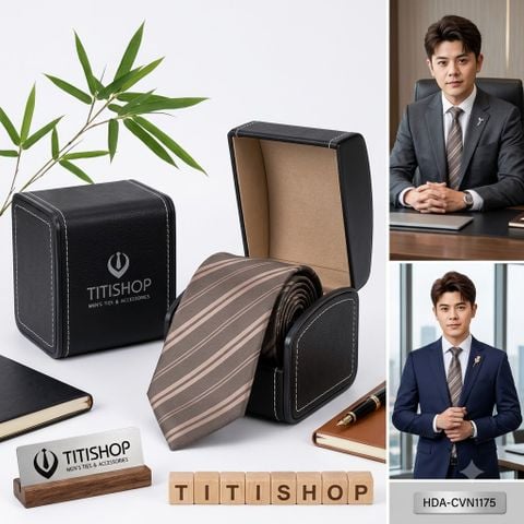 Bộ 2 Món Hộp Da & Cavat TITISHOP ( Tặng Sang ) - 063