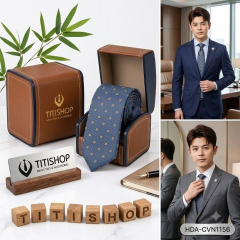Bộ 2 Món Hộp Da & Cavat TITISHOP ( Tặng Sang ) - 068