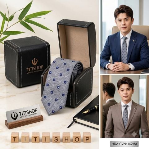 Bộ 2 Món Hộp Da & Cavat TITISHOP ( Tặng Sang ) - 074