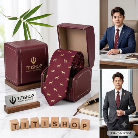 Bộ 2 Món Hộp Da & Cavat TITISHOP ( Tặng Sang ) - 079