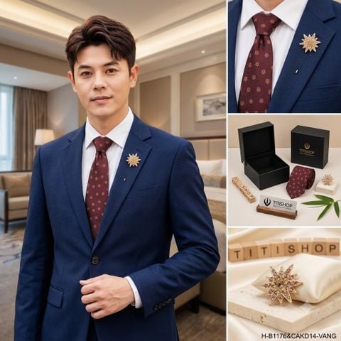 Bộ Hộp Cavat & Trâm Cài Áo TITISHOP - 124